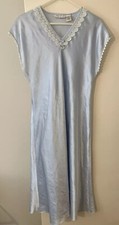 Intimate Essentials Women  s Nightgown Satin Feel Blue Long Size Medium