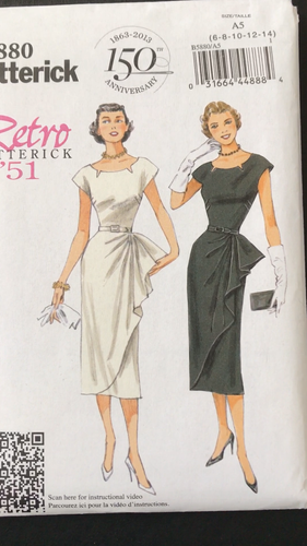 Butterick Schnittmuster B5880 Vintage Pin Up Kleid mit Gürtel Rüschen 50er Retro - Video 1 von 1