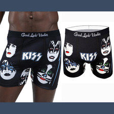 NUEVO Calzoncillo boxer Good Luck Undies [grande para hombre] KISS negro #T1860