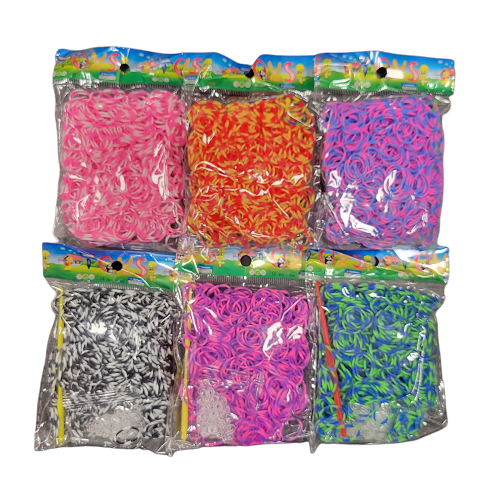 3600 ( 6x600) New TIE DYE Colors Refill Rubber Bands w/S