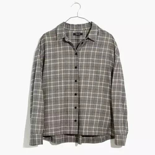 madewell black and white plaid shirt