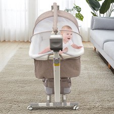 Adjustable Smart Baby Bassinet Height Bedside Music Cradle Baby Bed Crib 20kg US