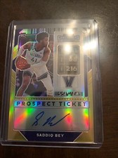2020 Contenders Saddiq Bey Prospect Ticket Gold Auto #08/10