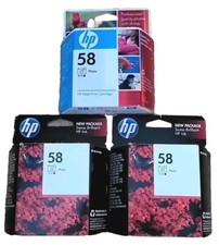 3 x OEM Genuine HP 58 PHOTO C6658AN Ink Cartridges NEW SEALED