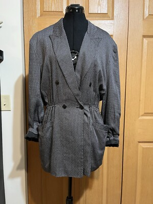 Oversized Lightweight Blazer Jacket Medium 90 s ESPRIT Black And White Academia