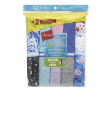 Hanes Girls' Sparkle Cotton Hipster, 10 2 Bonus Pack
