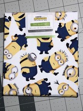 Minions White CEA Fabric 18x21 Fat Quarter Quilt Crafts