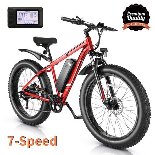 26” 4.0 Fat Tire Electric Bike, 500W 48V 7 Speed Adult Electric Commuter Bike US - Picture 8 of 44