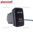 For Toyota Blue LED Rear Lights Switch Push Button Tacoma FJ Cruiser 4Runner 12V