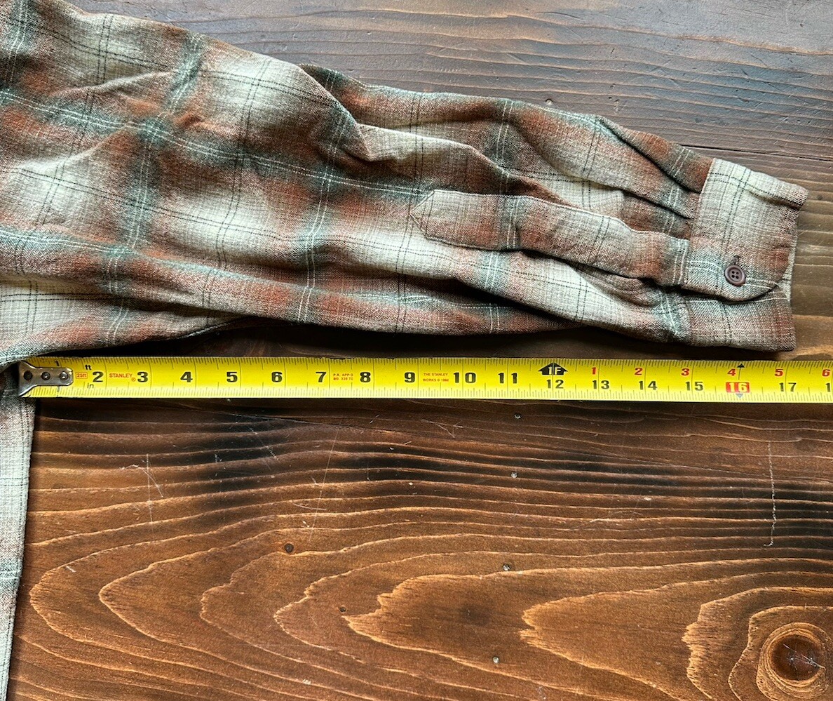 VTG Pendleton board Shirt Jacket loop collar Plai… - image 19