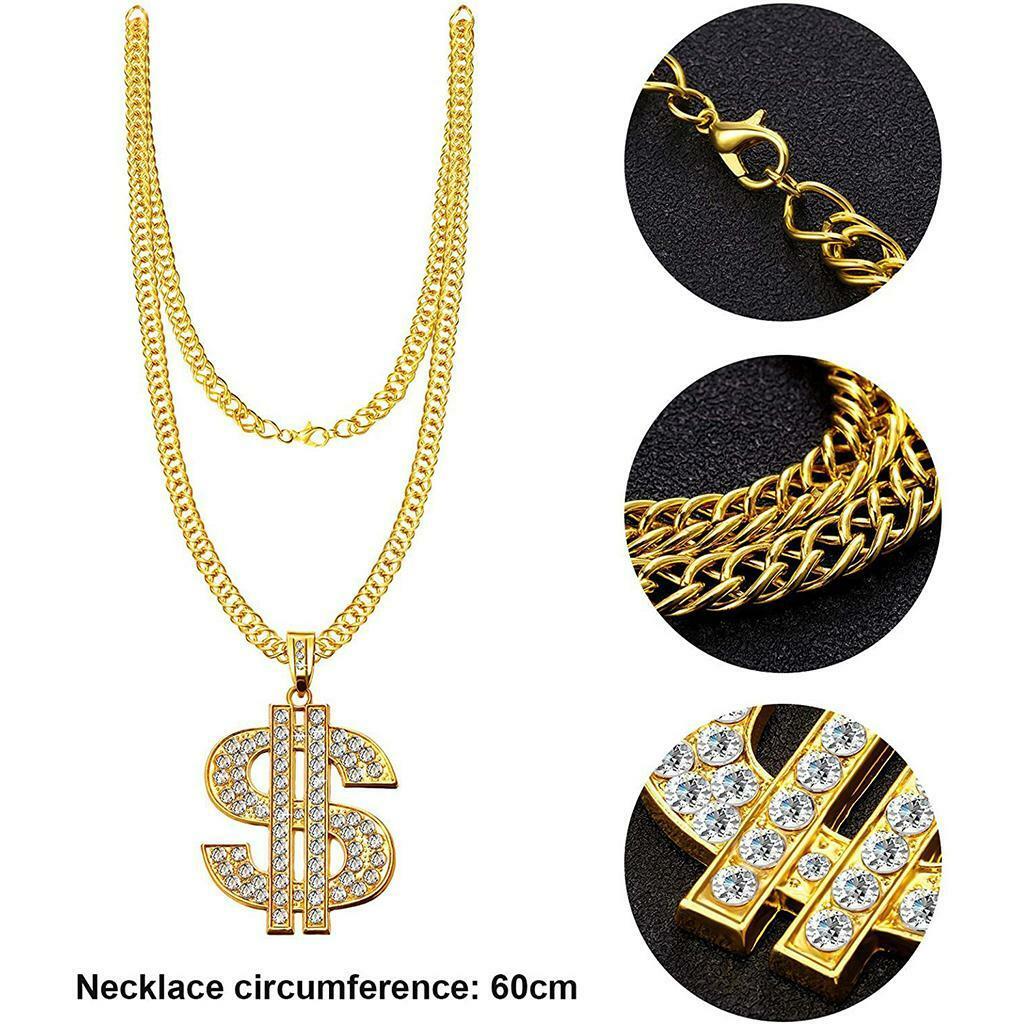 Liitata Disco Signe Collier Bling Hiphop Or Chaîne Rock Star Rappeur