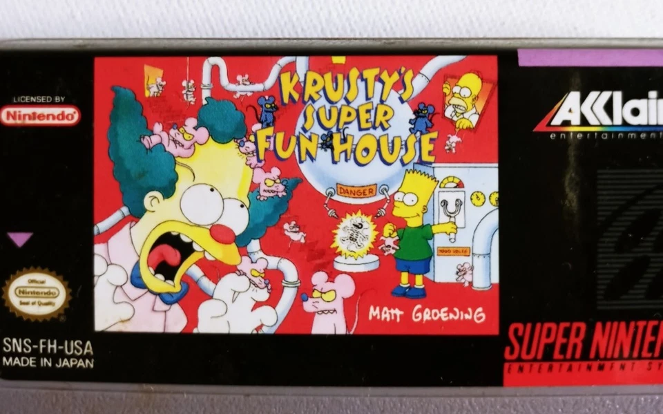 Krusty's Super Fun House (Super Nintendo, 1992) SNES Authentic Cartridge Tested! - Image 2 of 3