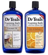 Dr Teal's Foaming Bath Set Coconut Oil Vitamin C Citrus 68 Fl Oz Pack of 2