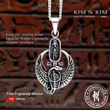 Egyptian Wadjet Cartouche Pendant Necklace ✔Free engraving ✔925 Silver ✔Quality