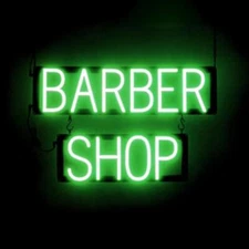 SpellBrite BARBER SHOP Sign | Neon Sign Look, LED Light | 23.8" x 15.0"