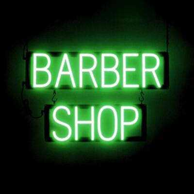 SpellBrite BARBER SHOP Sign | Neon Sign Look, LED Light | 23.8'' x 15.0''