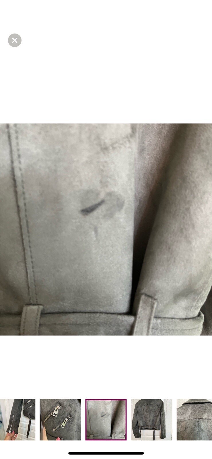 Zara Basic Outerwear Ladies  Medium Grey Faux Sue… - image 5