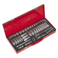 SteckschlüSselsatz 45Pc 1Cmsq Drive 6Pt Wandplatte - Metrisch/B AK692 Sealey Neu