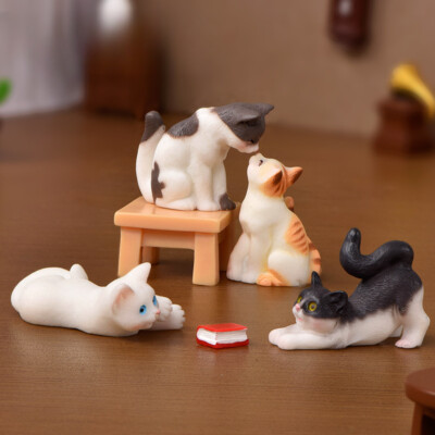 6PC-Miniatures1:12 Scale Dollhouse Simulation Cat Pet Paradise Decoration Set