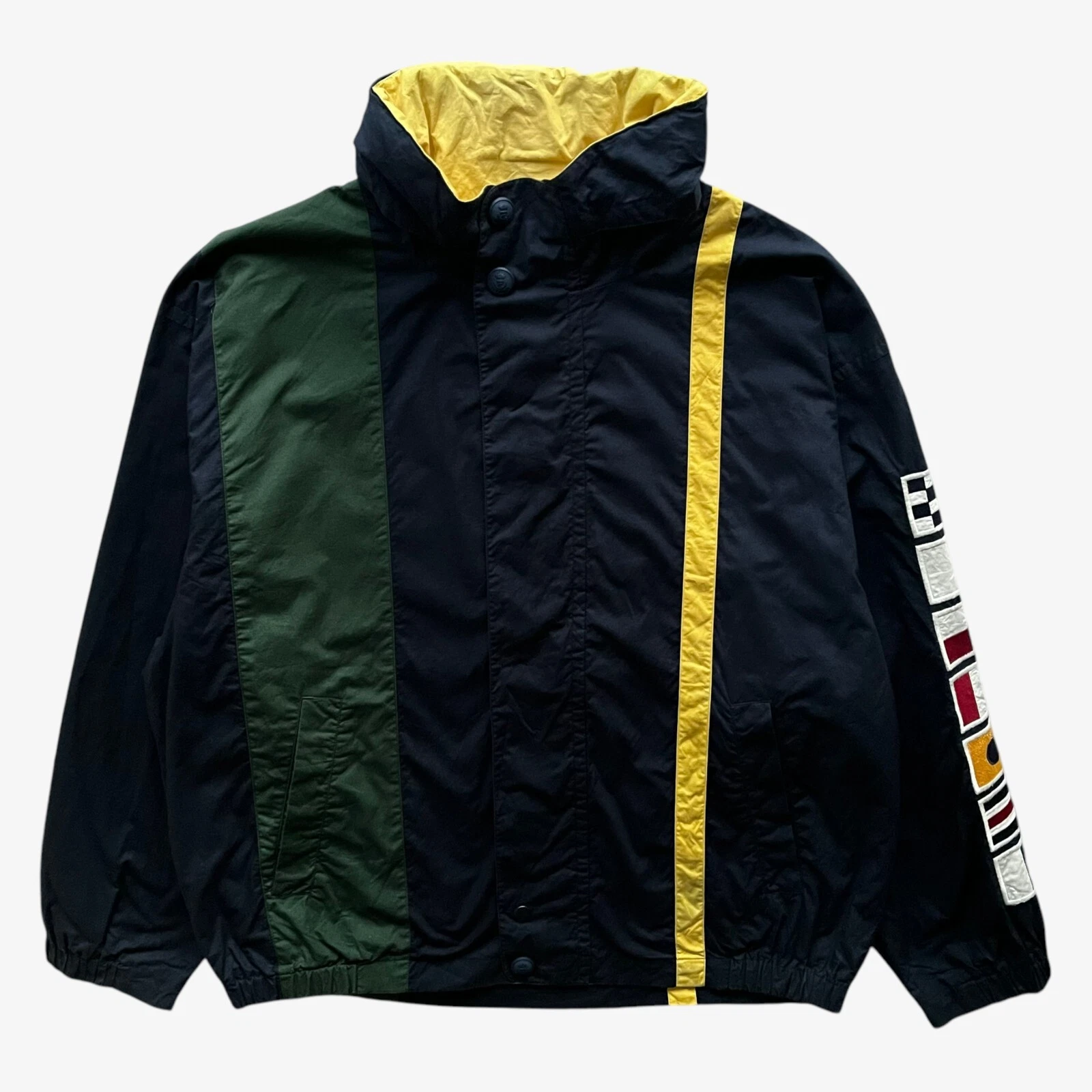 Vintage 90s Men's Nautica Navy Green And Yellow Striped Sailing Jacket Retro Y2K
Opens in a new wind