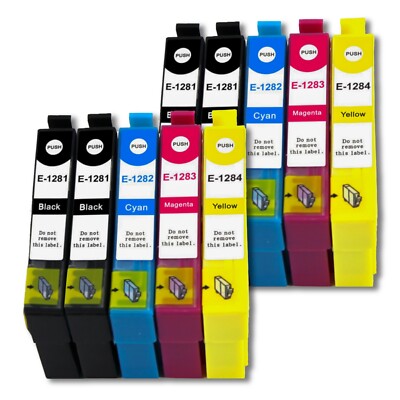 10x Drucker Patronen für Epson T1281 - T1284 SX420W SX425W SX435W BX305FW SX125