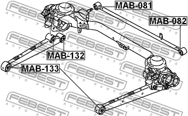 2x MOUNTING CONTROLTRAILING ARM MAB-132 FOR MITSUBISHI MINICAB/L100/Bus TOWN i - Image 4