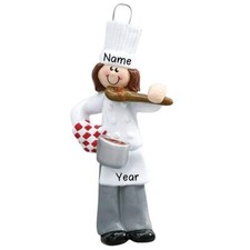 Personalized " CHEF GIRL " Christmas Hanging Tree Ornament HOLIDAY GIFT