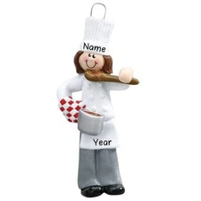 Personalized " CHEF GIRL " Christmas Hanging Tree Ornament HOLIDAY GIFT