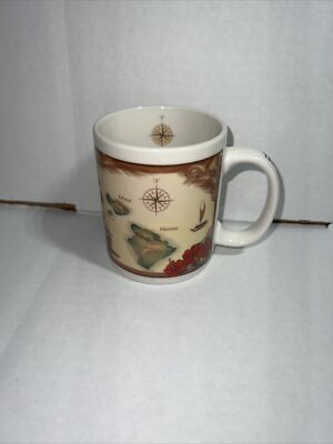 Hawaii Islands Maui Island Chain Coffee Mug Cup Ocean Map Nautical Sandwich 1778