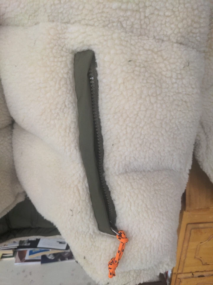 Chaqueta polar Ralph Lauren para hombre Boa cremallera completa blanca verde 2xltg venta al por menor 450 Foto 4 de 4