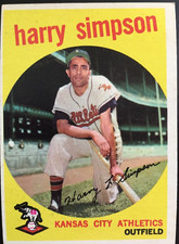 1959 Topps #333  HARRY SIMPSON  Kansas City Athletics  MLB Baseball Card EX+