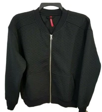 Ruby Ribbon Women’s Size Medium Black Diamond Bomber Jacket Z1