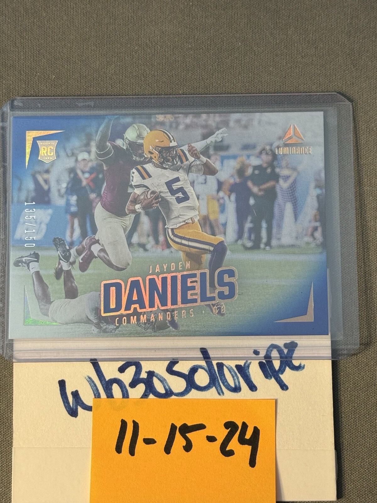 2024 Panini Luminance - Rookies Blue #182 Jayden Daniels /150 (RC)
