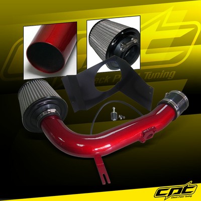 For 08-14 Impreza WRX/STI 2.5L 4cyl Red Cold Air Intake + Black Filter Cover