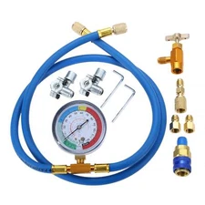 	Aupoko A/C R134A Refrigerator Freon Recharge Kit with 2PC Bullet Piercing Va...