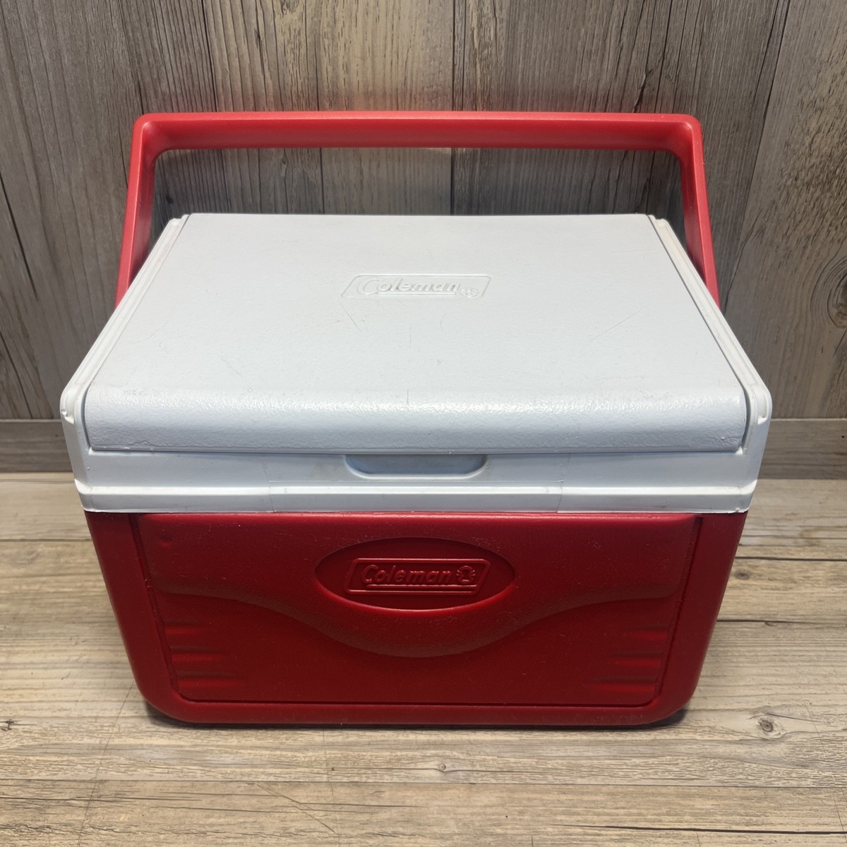 Coleman Red White Cooler Model 5205 Lunch/Picnic Box 6 Can Cooler