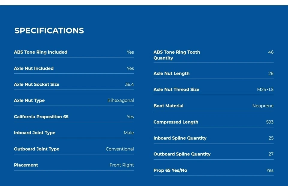 Conjunto de eje CV delantero derecho GSP NCV39004 se adapta a INFINITI G25, G35, G37, Q40 Foto 2 de 4