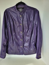 Additions by Chicos size 3 Jacket lightweight purple alligator skin pattern
