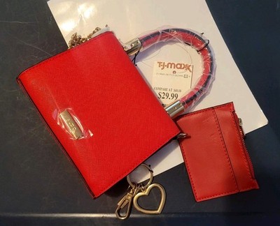 ALDO Red Top Handle Crossbody Bag Gold Hardware Structured Mini Purse w/ Wallet