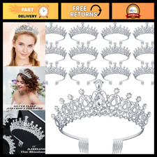 12 Pcs Crystal Princess Tiara Crowns with Combs for Kids Adults - Party Favors
