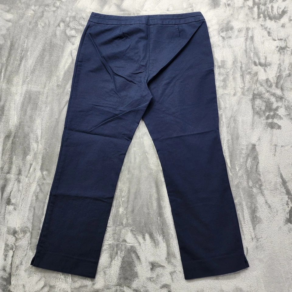 Pantalones Charter Club para mujer 12 azules ajustados tiro medio tobillo caqui algodón elástico Foto 2 de 4