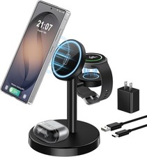 Magnetic Wireless Charger for Samsung, 3 in 1 Super Fast Charging Station