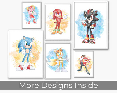 Sonic Gamer Retro Wandbild Poster Druck Wohndeko Bildergalerie Bild A4 A3