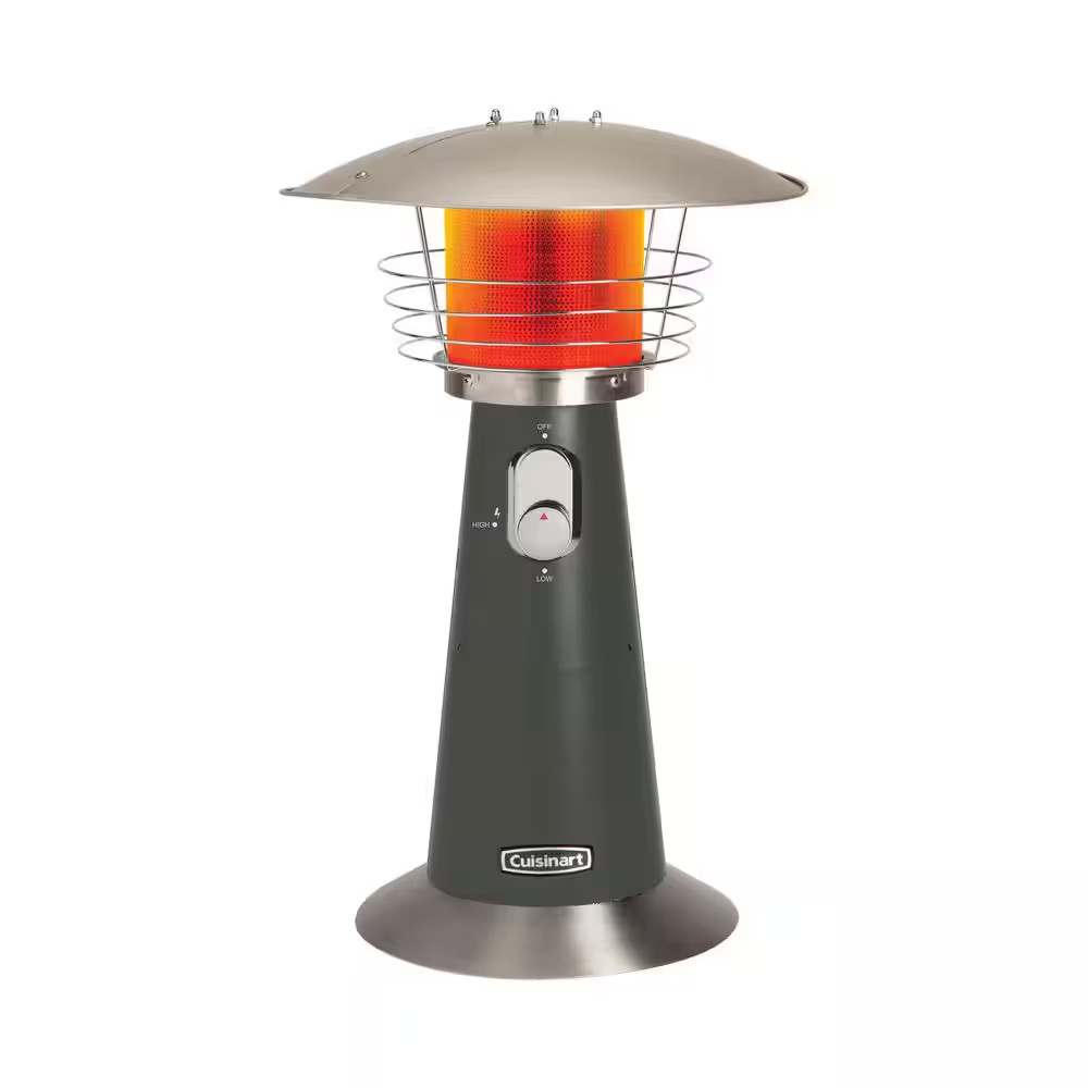 11,000-BTU Portable Propane Tabletop Patio Heater-Dk Grey