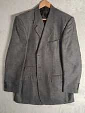 Yves St. Laurent Men's Gray/Black Herringbone Blazer Suit Jacket Sport Coat 42R