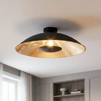 Lindby Deckenlampe Schwarz, Gold Ø 60 Cm, Deckenleuchte Metall 1X E27, Ohne Leuc