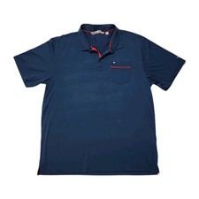 Travis Mathew Blue Pro Short Sleeve Performance Golf Polo Shirt Sz XXL