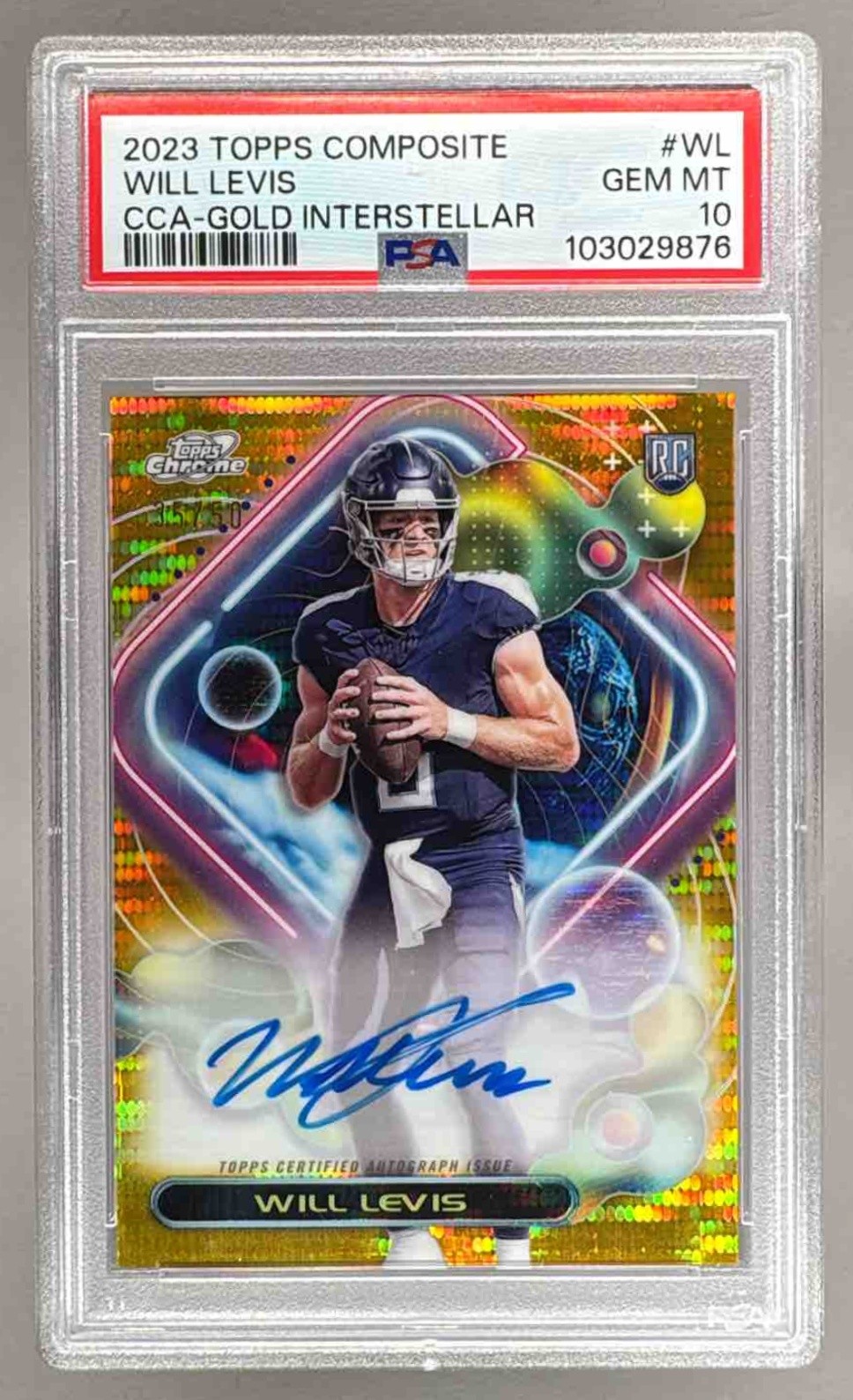 Will Levis Topps Composite Cosmic Chrome Autographs #WL Gold Interstellar