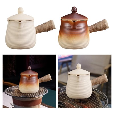 Chinesische Keramik Teekanne mit Deckel Teekocher Wasserkocher Milchwärmer mit Seilseite