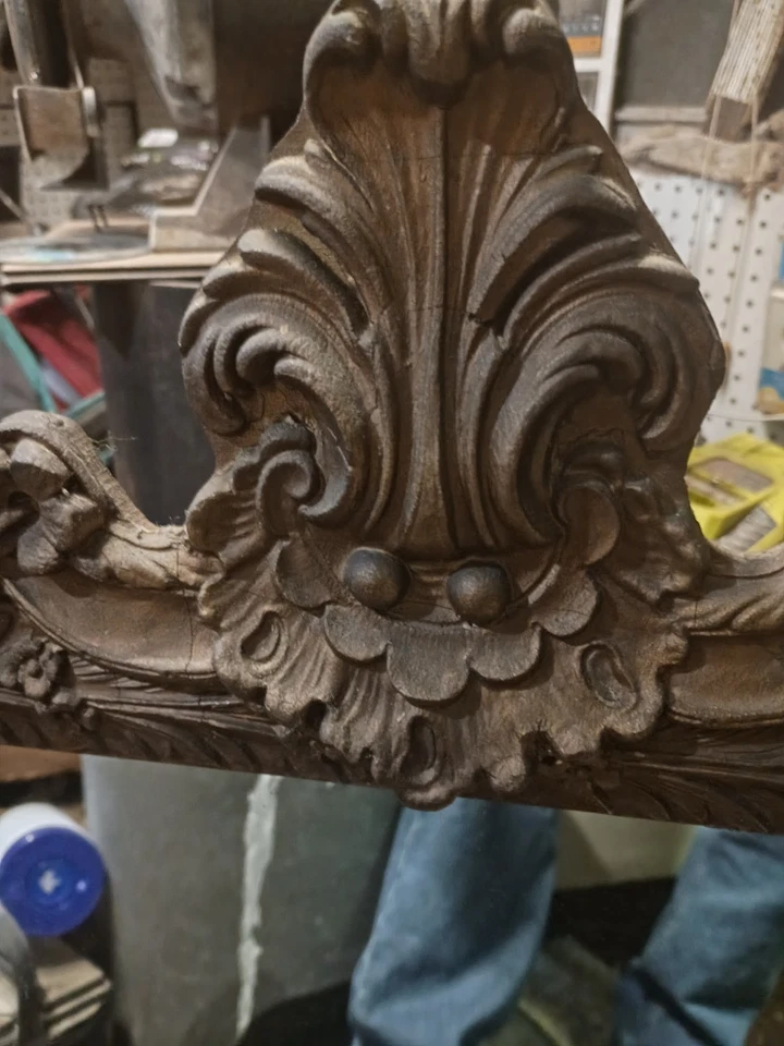 ESPEJO DE PARED GRANDE VINTAGE ITALIANO SIGLO X FRANCÉS ROCOCO estilo madera tallada dorada Foto 2 de 4